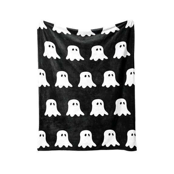 Halloween Blanket Ghost Patterned Throw Blanket, 39.37x59.06x0.39 Inch Soft Warm Nap Blanket, All Season Air Conditioning Sofa Bed Decor Gift