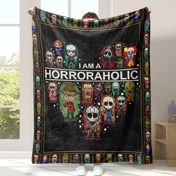 Halloween Blanket Gifts for Men Women Plush Throw Blanket for Couch Sofa Bed Decor Soft Cozy Bedding for Kids Adults