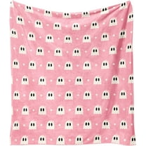 Halloween Blanket,Halloween Pink Polka Dots Spooky Ghost Fleece Blankets, for Women Flannel Throw Blanket for Home Living Room Couch Bed Chair or Dorm Decor 60"x50"