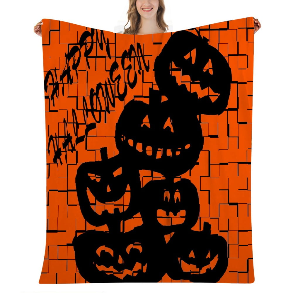 Halloween BlanketMagical Witch Bookshelf Blanket for Bedroom Living
