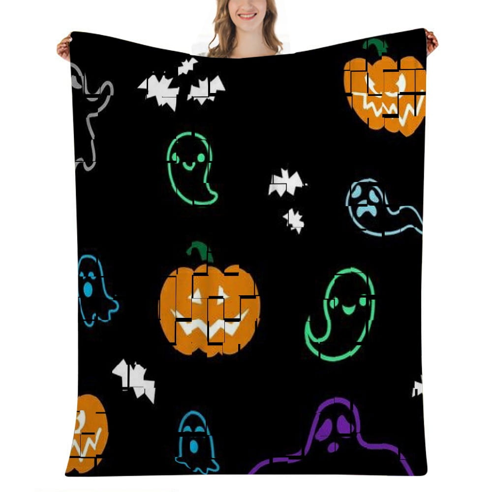 Halloween BlanketMoon and Broom with Starry Night Blanket for Living