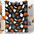 thumbnail image 1 of Halloween Blanket Pink Pumpkin Skull Bat, Super Soft Plush Fall Throw for Couch Bed Chair, Cozy Halloween Gift, 30x40 40x50 50x60 60x80in, 1 of 8
