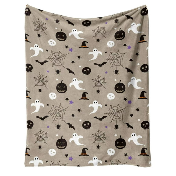 Halloween Blanket Sket Halloween Fall Throw Gift For Kids Adults Husband Anniversary Valentines Birthday Gift Blanket Halloween Decorations Grey 130x150cm