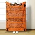 thumbnail image 1 of Halloween Blanket Text Style 100 * 150Cm The soft blanket is printed with black bats and decorative pumpkinsPolyester Blanket, Polyester Multi-color, 1 of 8