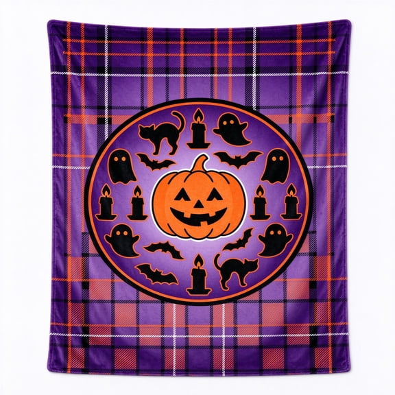 Halloween Blanket Throw Blankets for Couch Sofa Bed Soft Warm Fuzzy Cozy Plush Checkered Blanket Fall Decor 50x40