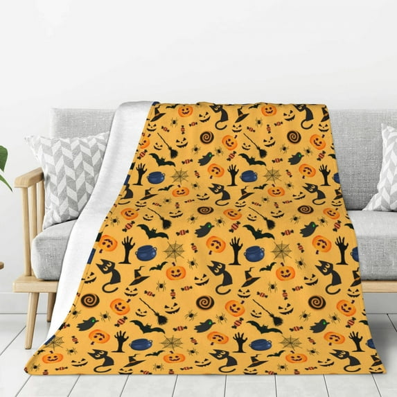 Halloween Blanket Throw Blanket for Couch Sofa and Bed, Halloween 119 Halloween Plush Throw Blanket, Halloween Decor Fuzzy Cuteness Comfy Flannel Blanket