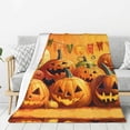 thumbnail image 1 of Halloween Blanket Throw Blanket for Couch Sofa and Bed, Halloween Cute Pumpkin (4) Halloween Plush Throw Blanket, Halloween Decor Fuzzy Cuteness Comfy Flannel Blanket, 1 of 7