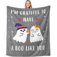 thumbnail image 1 of Halloween Blanket for Women, Fall Throw Blanket for Boyfriend Girlfriend, Couple Halloween Throw Blanket 50x60, Cute Halloween Decorations,Spooky Blanket Autumn Gift for Women Men Her, Grey, 1 of 6