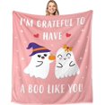 thumbnail image 1 of Halloween Blanket for Women, Fall Throw Blanket for Boyfriend Girlfriend, Couple Halloween Throw Blanket 50x60, Cute Halloween Decorations,Spooky Blanket Autumn Gift for Women Men Her, Pink, 1 of 6