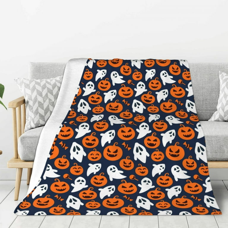 Halloween Blanket cartoon halloween elements Throw Blanket for Couch Sofa and Bed Super Soft Cozy Plush Throw Blanket Comfy Lightweight Fuzzy Warm Flannel Blanket Throws Walmart