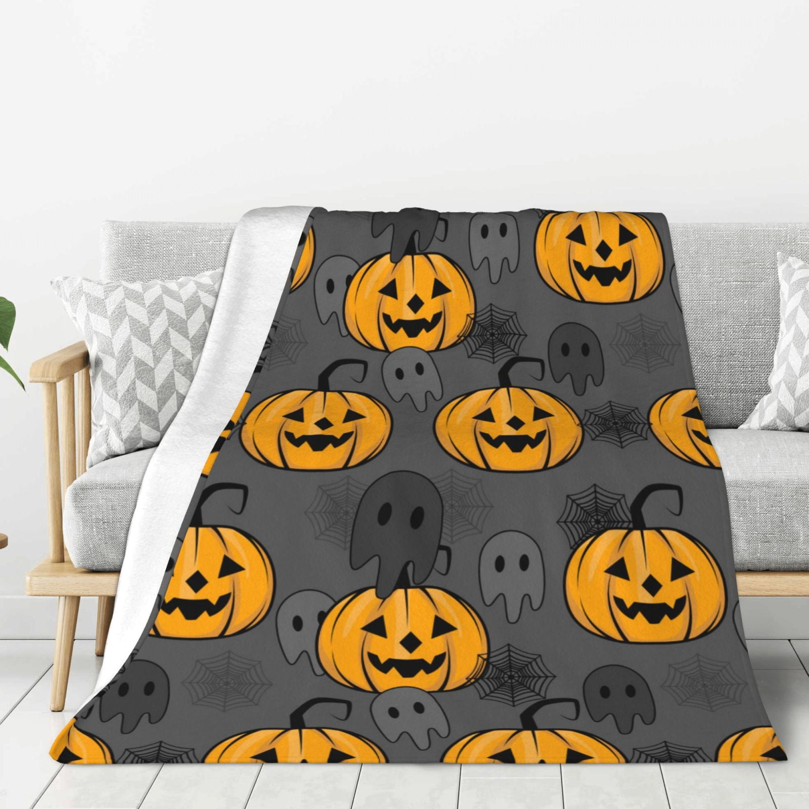 Halloween Blanket pumpkin halloween ghosts Throw Blanket for Couch Sofa