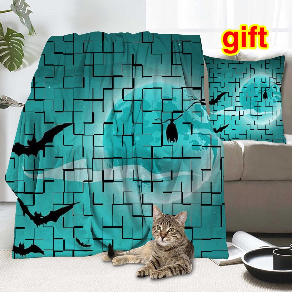 Halloween Blanket with Pillow Case,Fairy Tale Blanket for Bedroom