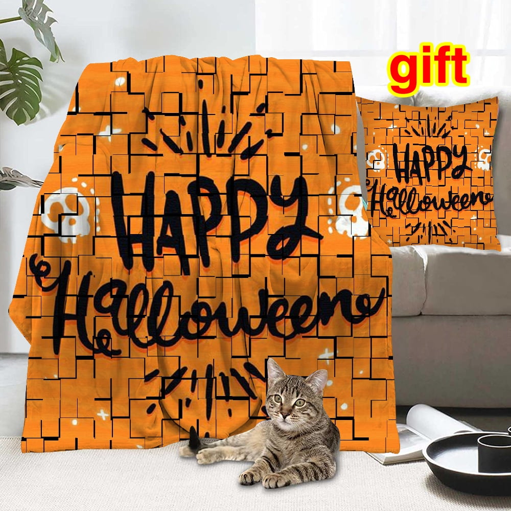 Halloween Blanket with Pillow Case,Howdy Western Skull Halloween