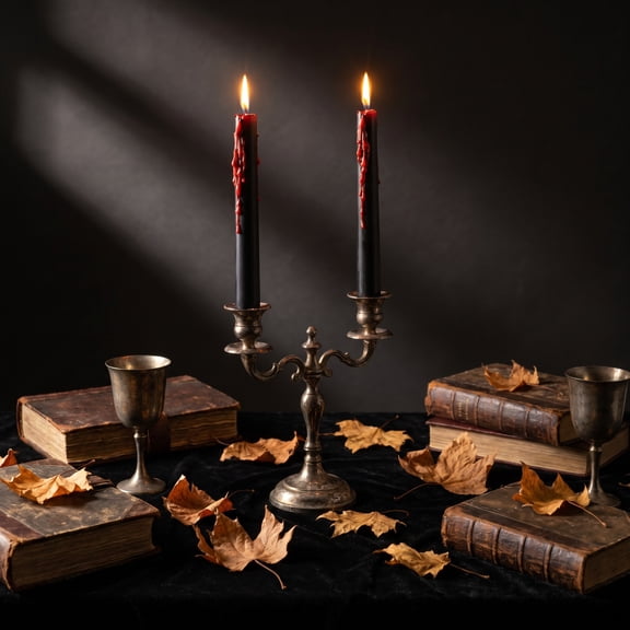 Halloween Bleeding Candles, 2 Pack Black and Red Effect Taper Candles for Party Props