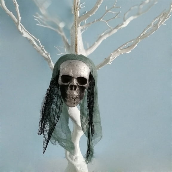 Halloween Bleeding Skull Hanging Ghost Decoration,Horrific Realistic Skull Shape Simple Hanging Installation Light‑Weight Build,Spooky Scene Prop Gift For Pub Bar Home Garden Party Decor