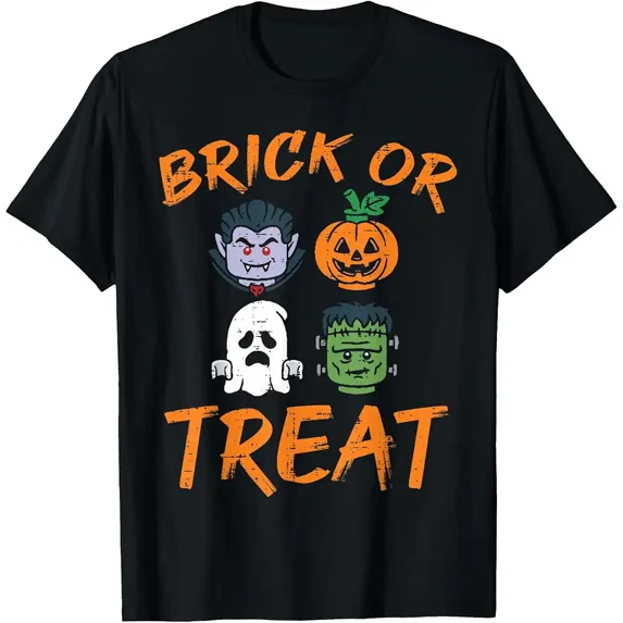 Halloween Block Heads Brick Or Treat Costume Boys Kids Youth T-Shirt