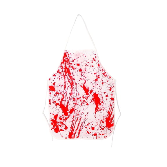 Halloween Handprint Apron with Realistic Design for Cosplay Role Play Spoof Party Adjustable Fit - White