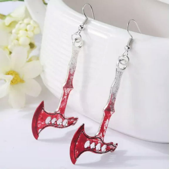 Halloween Blood Knife Scissors Creative Drop Earrings All Saints' Day Gift Women