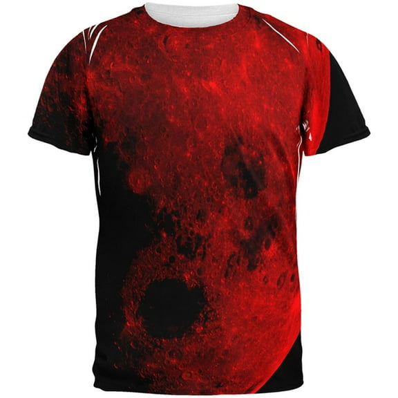 Halloween Blood Moon All Over Adult T-Shirt - Large