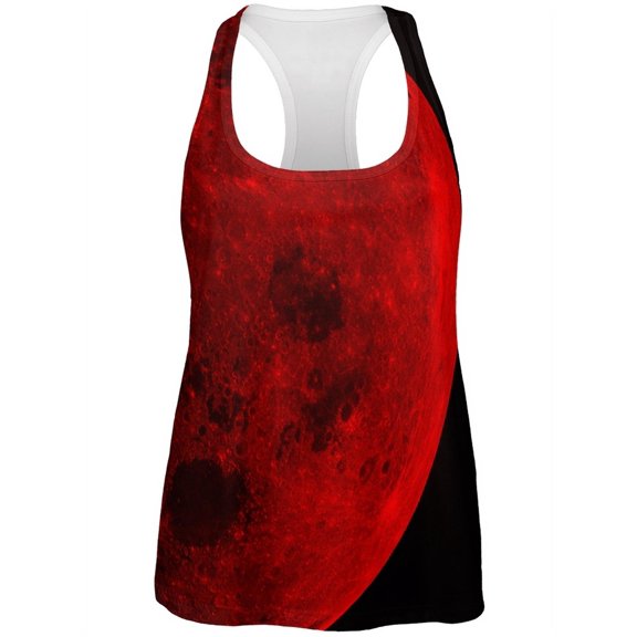 Halloween Blood Moon All Over Womens Racerback Tank Top - X-Large