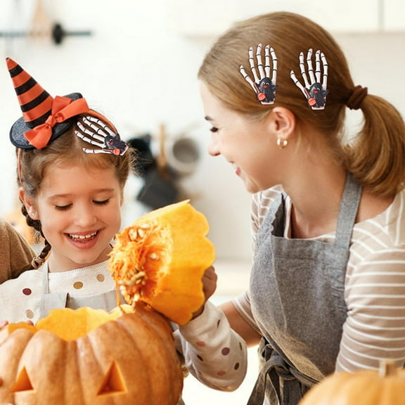 Halloween Bloodshot Eyeball Hair Clip - 3 Inch Skull-Shaped Accessory, Plastic & Alloy Hairpin for Party Decorations, Costume & Gift