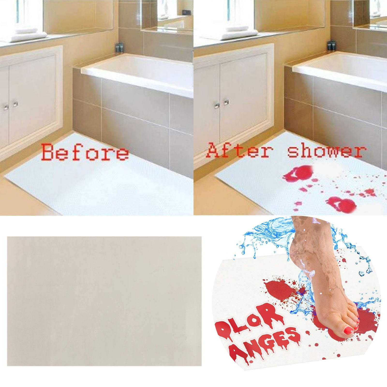 Halloween Bloody Bathroom Mat Colour Changing Bath Mat Halloween Foot