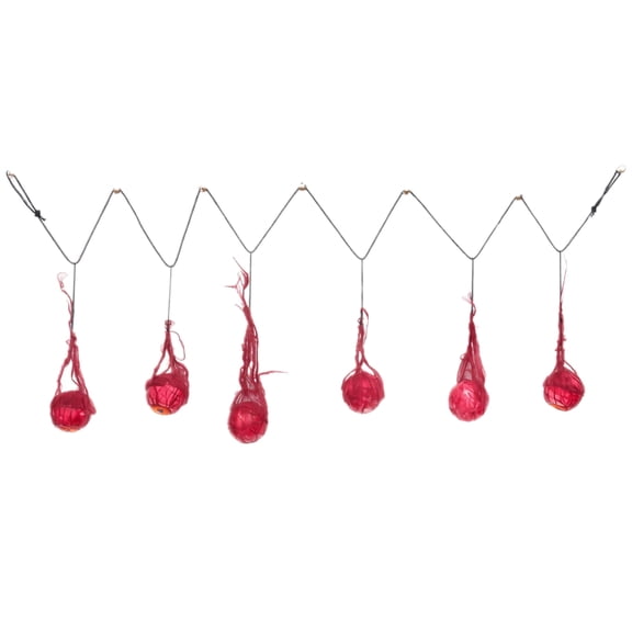 Halloween Bloody Eyeball Hanging Decorations, Spooky Simulated Bloodshot Eyeball Ornament Set with 6 Pieces, Elastic Hanging Rope for Haunted House Party Themed Shop Halloween Atmosphere Layout