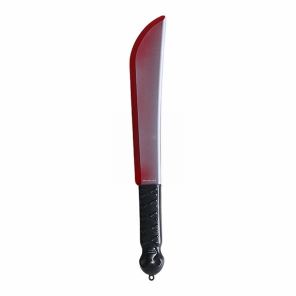 Halloween Bloody Fake Cleaver Prop Realistic Plastic Weapon Decoration For Haunted House Party Scene Setup(Grey-43cm)
