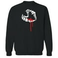 thumbnail image 1 of Halloween Bloody Fang Graphic Black Men's Cotton Pullover Sweatshirt, 1 of 1