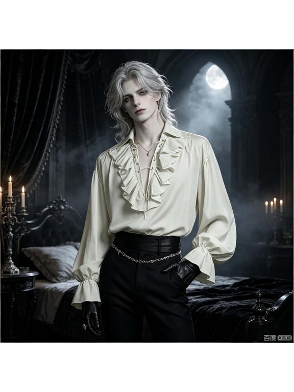Halloween Blouse Gothic Court Tunic Shirt For Halloween Photoshoot Performance Stage Wear
