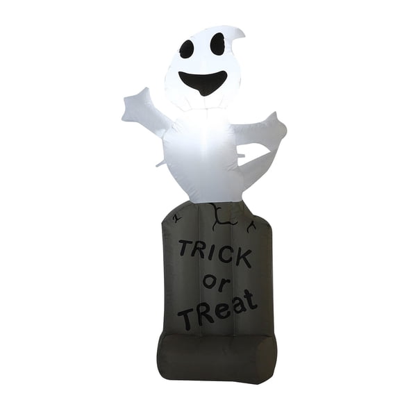 Halloween Blow Up Yard Decorations 5 Ft Inflatable White Ghost Tombstone Light Up Halloween Decor for Indoor Outdoor Lawn Porch Garden 1 Set