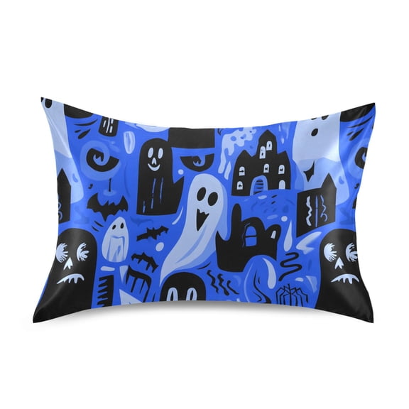 Halloween Blue Element Pillowcase King Size Luxury Silky Soft Wrinkle Resistant Envelope Closure 40x20in