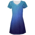 thumbnail image 1 of Halloween Blue Ice Dragon Scales Costume All Over Juniors Beach Cover-Up Dress Multi LG, 1 of 2