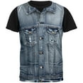 thumbnail image 1 of Halloween Blue Motorcycle Denim All Over Adult T-Shirt - Small, 1 of 1