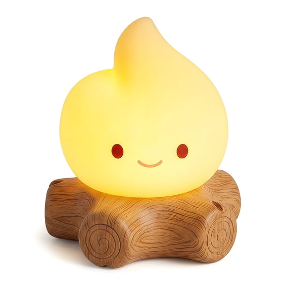 Silicone Bonfire Flame Night Light, Stepless Dimmable LED Lamp, Halloween Camp Decor & Birthday Gift