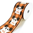thumbnail image 1 of Halloween Boo! Ghost Plaid Wired Ribbon, 2-1/2-Inch, 10-Yard, 1 of 1