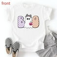 thumbnail image 1 of Women Halloween Women 's Boo Ghost Tee Cute Graphic Lettering Top Short Sleeve Round Neck White S-5XL, 1 of 4