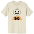 thumbnail image 1 of Halloween Boo Jack O Lantern Head Men's Natural Graphic Tee-XL, 1 of 4