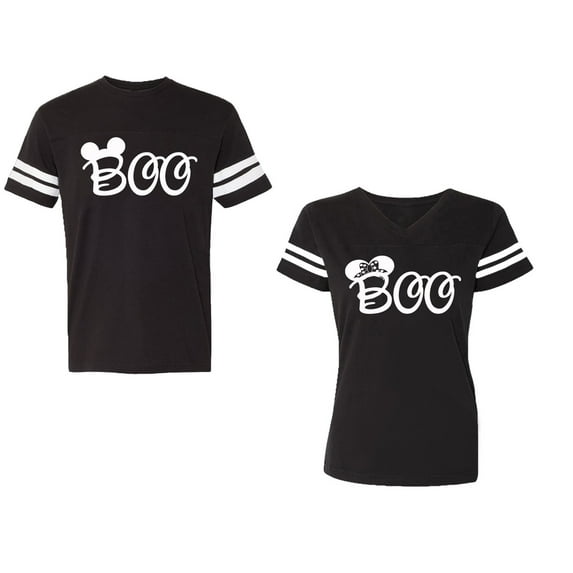 Halloween Boo Matching Cotton Jerseys (Black / Black) (M / M)