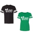 thumbnail image 1 of Halloween Boo Matching Cotton Jerseys (Black / Green) (S / XL), 1 of 3
