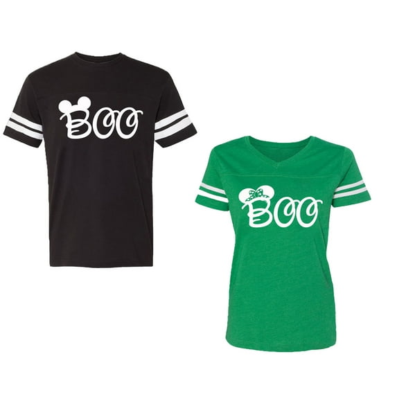 Halloween Boo Matching Cotton Jerseys (Black / Green) (S / XXL)