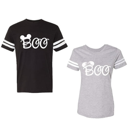 Halloween Boo Matching Cotton Jerseys (Black / Heather) (S / XL)