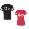 thumbnail image 1 of Halloween Boo Matching Cotton Jerseys (Black / Red) (S / M), 1 of 3