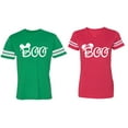 thumbnail image 1 of Halloween Boo Matching Cotton Jerseys (Green / Red) (XXL / L), 1 of 3