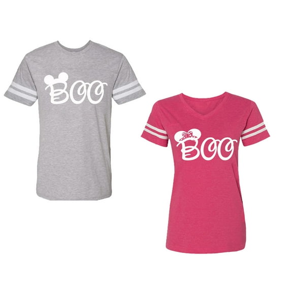 Halloween Boo Matching Cotton Jerseys (Heather / Pink) (S / M)