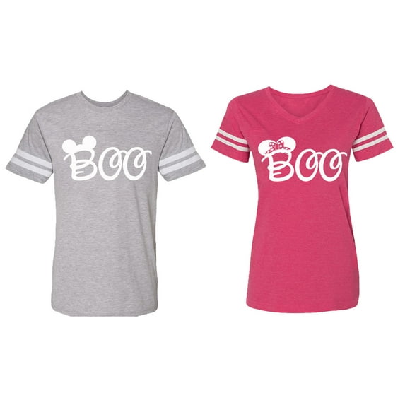 Halloween Boo Matching Cotton Jerseys (Heather / Pink) (S / XL)