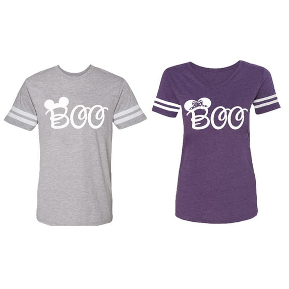 Halloween Boo Matching Cotton Jerseys (Heather / Purple) (S / S)