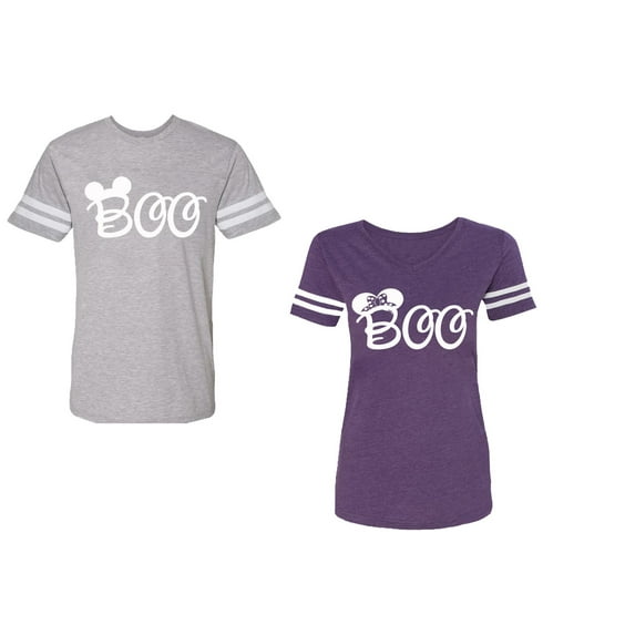 Halloween Boo Matching Cotton Jerseys (Heather / Purple) (S / S)