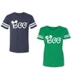 thumbnail image 1 of Halloween Boo Matching Cotton Jerseys (Navy / Green) (L / XXL), 1 of 3