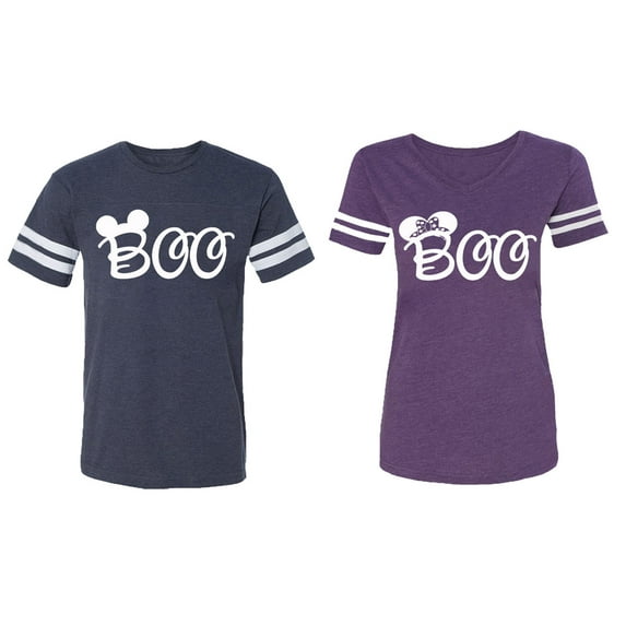 Halloween Boo Matching Cotton Jerseys (Navy / Purple) (S / S)